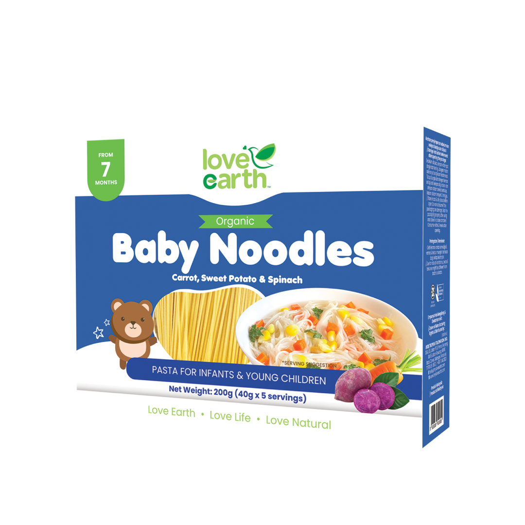 Love Earth Baby Organic Noodle - Carrot, Sweet Potato & Spinach 7M+ (Expiry 09-06-2027)