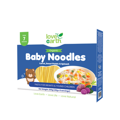 Love Earth Baby Organic Noodle - Carrot, Sweet Potato & Spinach 7M+ (Expiry 06-10-2027)