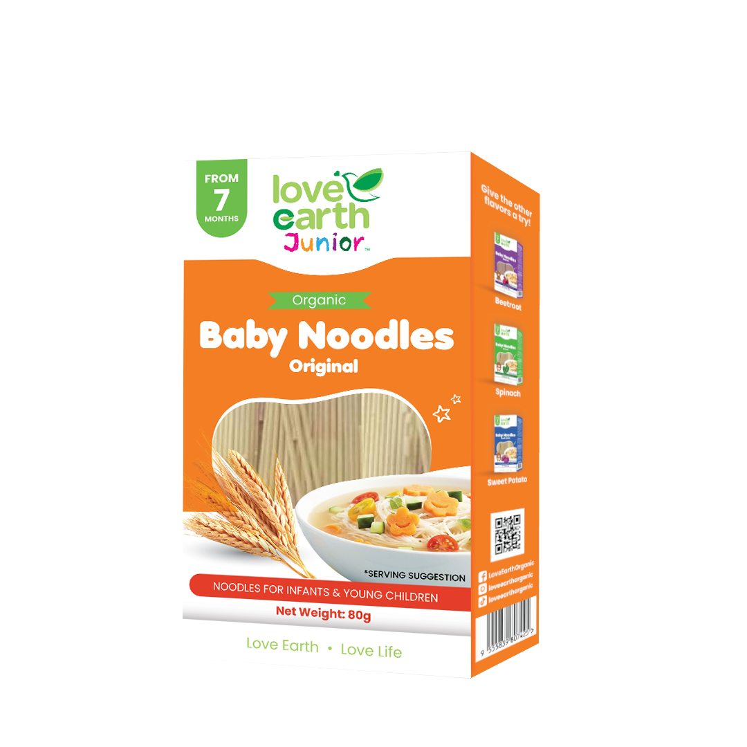 Love Earth Junior Organic Baby Noodles - Original 7M+ (Expiry 16-12-2027)