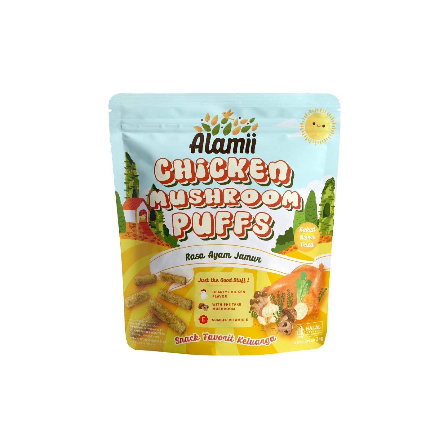 Alamii Chicken Mushroom Puffs with Real Shiitake Mushroom 12M+ (Expiry 14-08-2025)