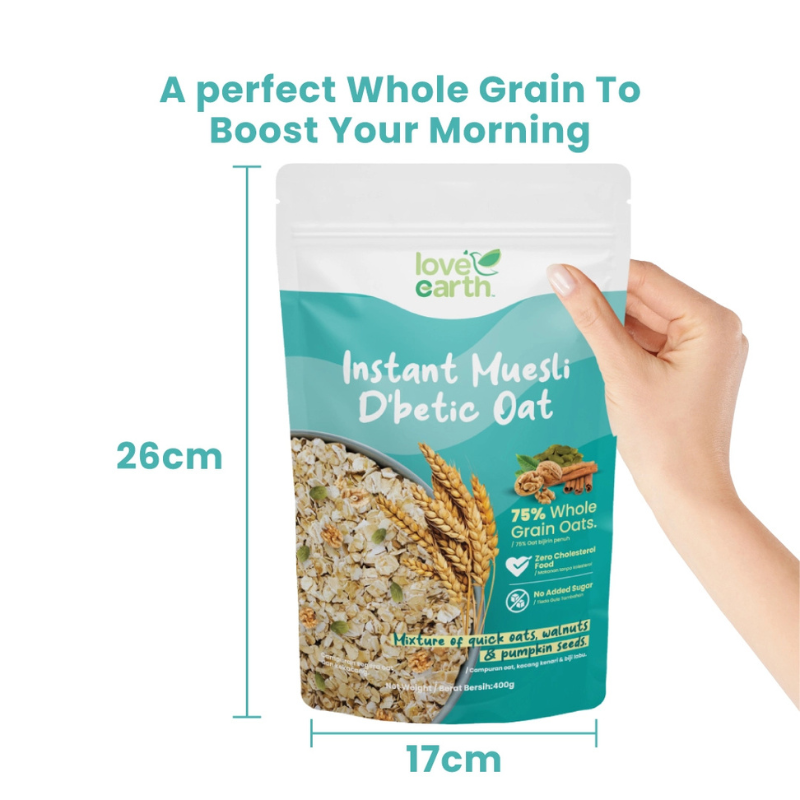 Love Earth Instant Muesli D'Betic Oat 400g (Expiry 25-07-2026)