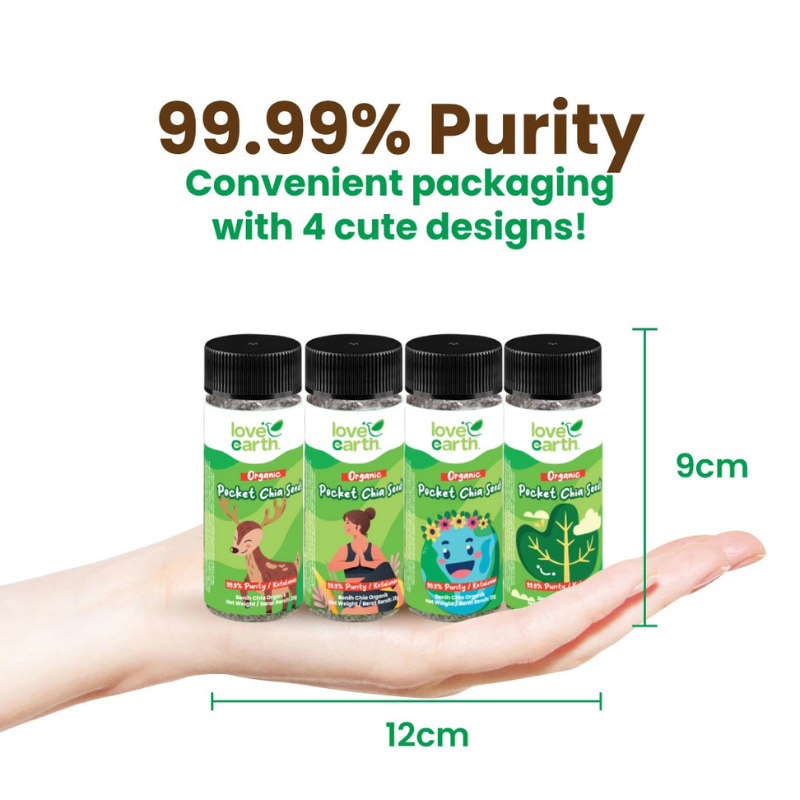 Love Earth Pocket-Size Organic Chia Seed 8M+ & Family (Expiry 20-02-2028)