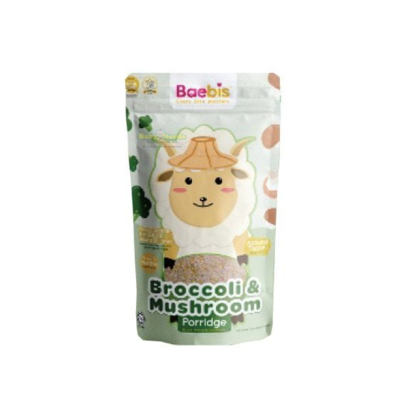 Baebis Porridge Broccoli & Mushroom (43g x 4) - 7M+ (Expiry 06-02-2026)