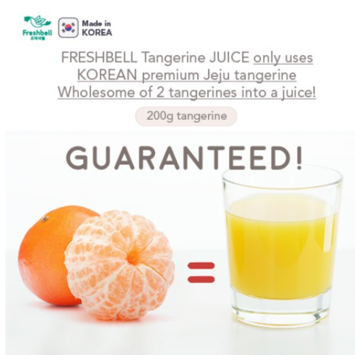 Freshbell NFC Jeju Tangerine Juice 10M+ (Expiry 15-06-2026)