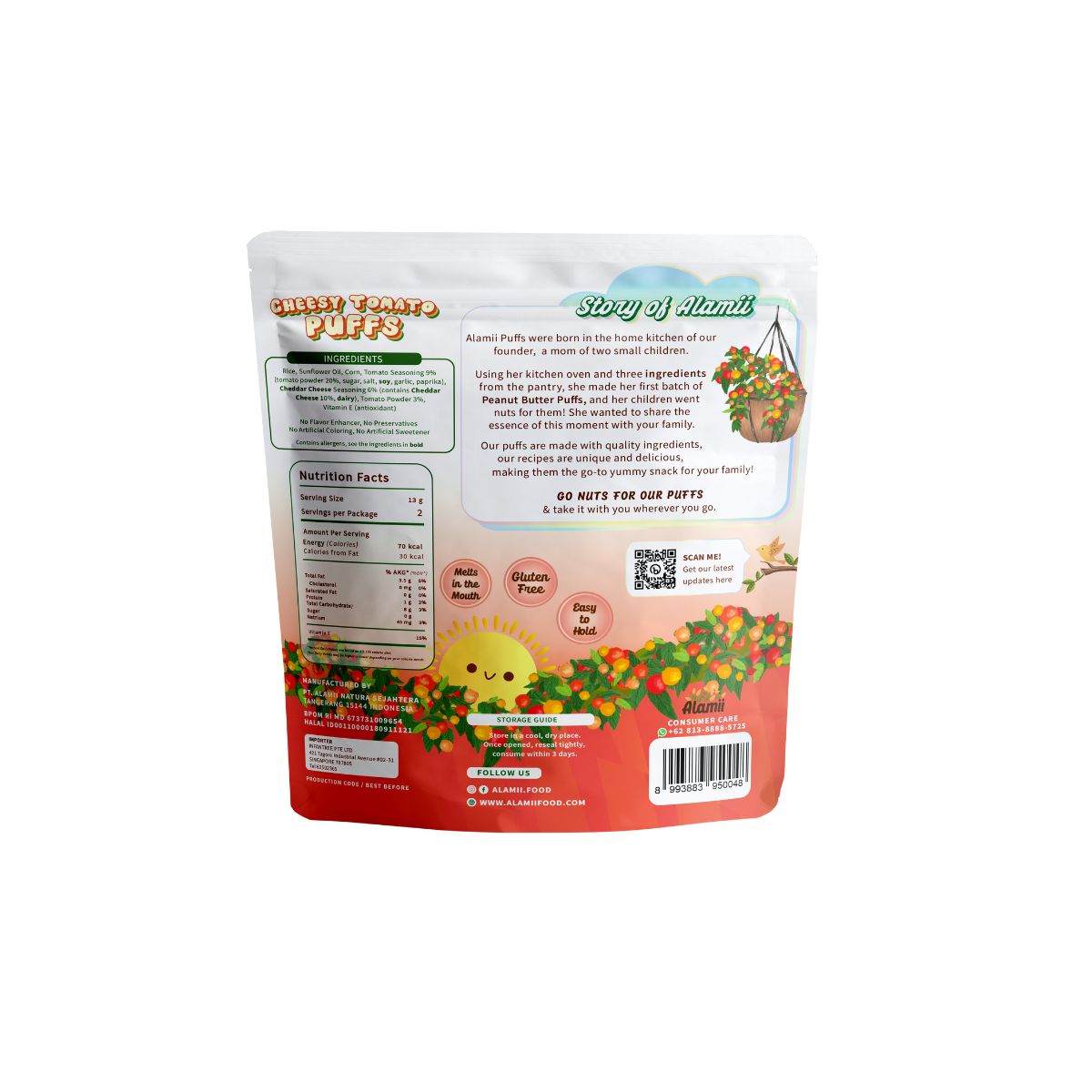 Alamii Zesty & Creamy Tomato Cheddar Puffs 12M+