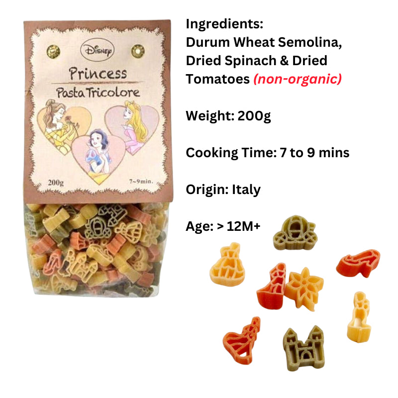Nakato Disney Kids Tri-Colour Pasta - Princess / 12M+ (Expiry 07-11-2026)