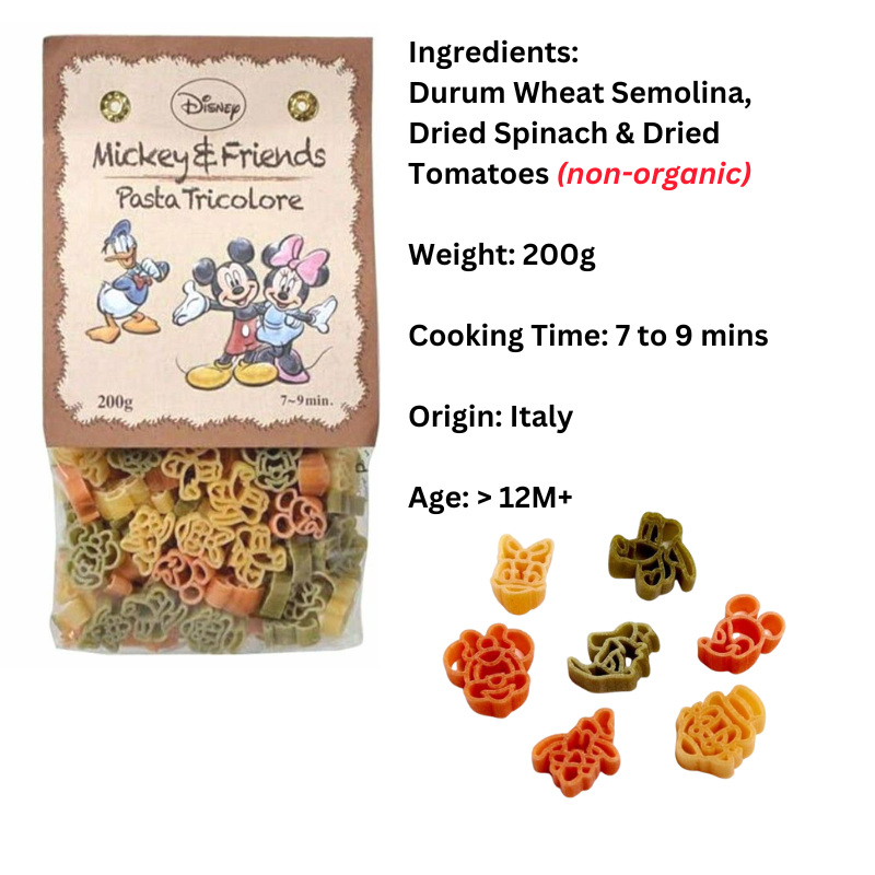 Nakato Disney Kids Tri-Colour Pasta - Mickey & Friends / 12M+ (Expiry 12-10-2026)