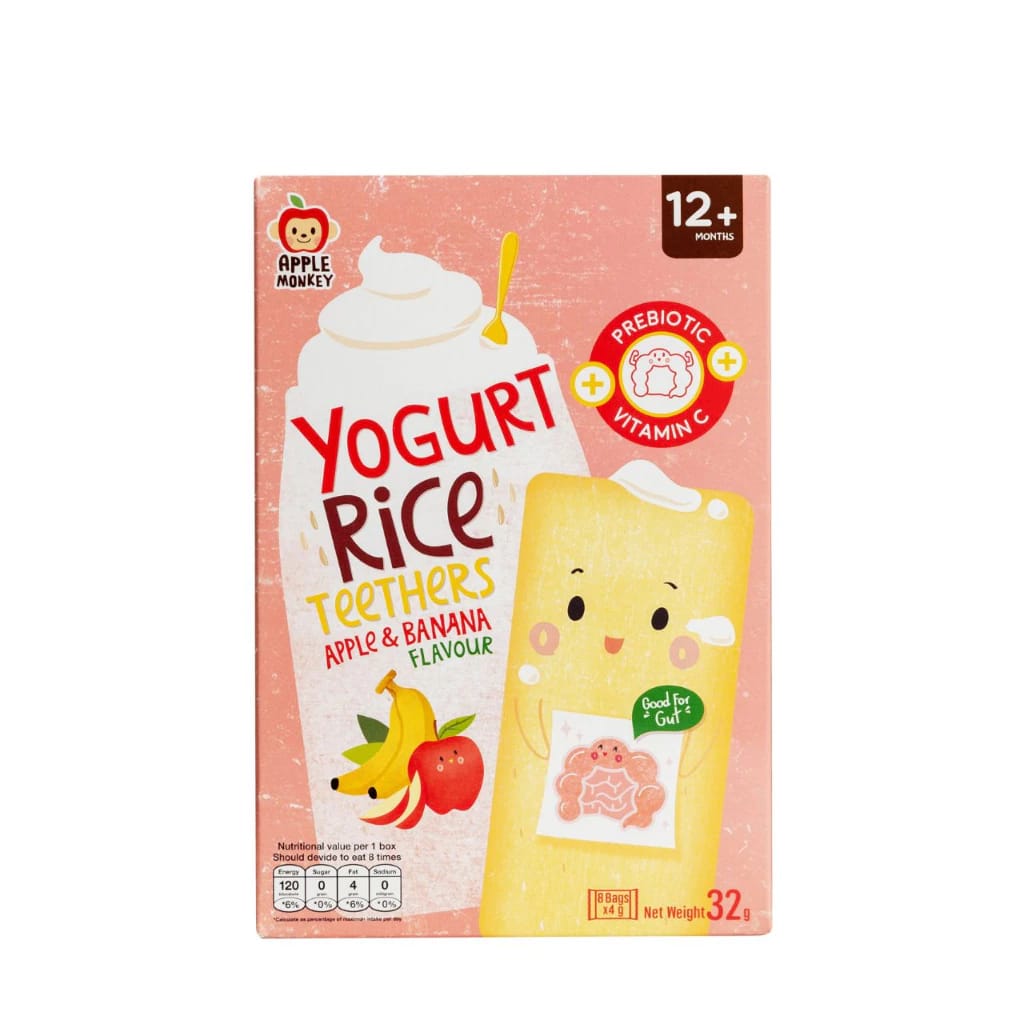Apple Monkey Yogurt RIce Teethers - Apple & Banana Flavour -12M+ (Expiry 26-06-2026)