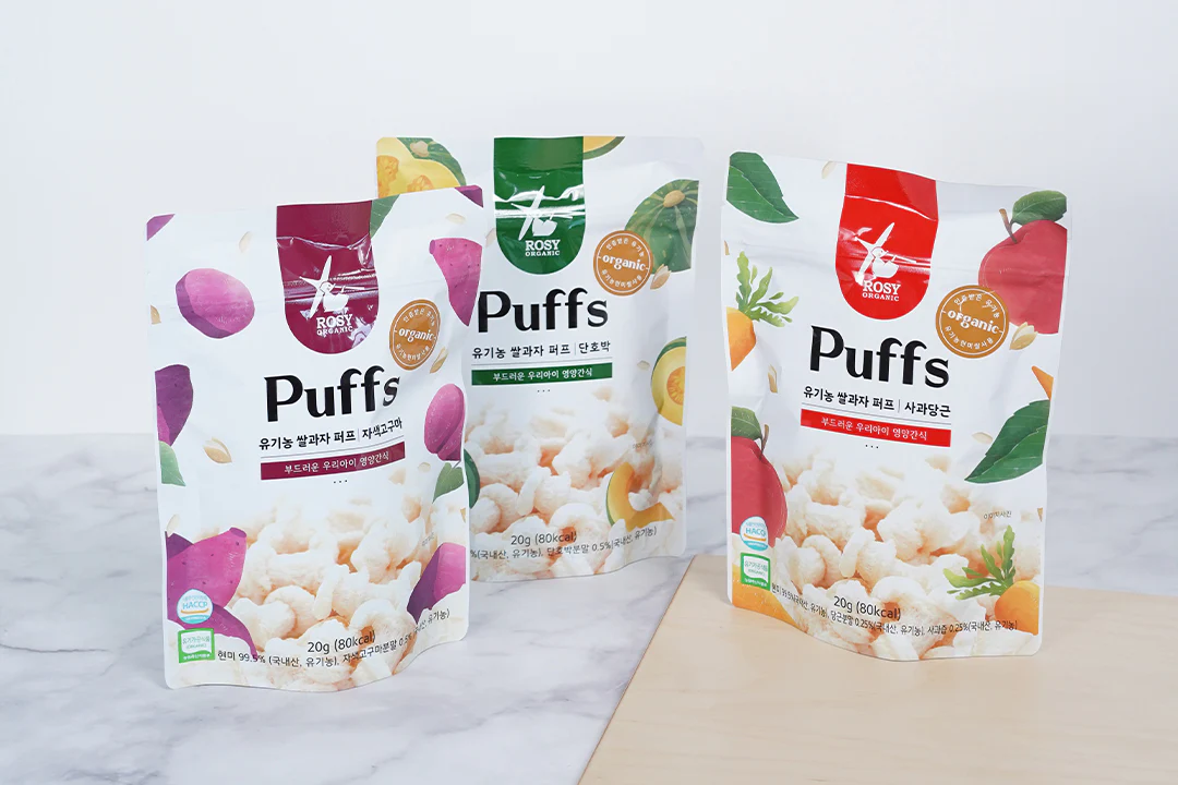 Rosy Organic Rice Puffs Apple Carrot 7M+ (Expiry 30-08-2024)