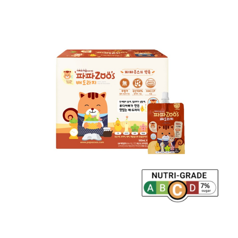Freshbell Papazoo's Pear & Platycodon Juice 10 x 100ml (For Cough) 9M+ (Expiry 31-03-2026)