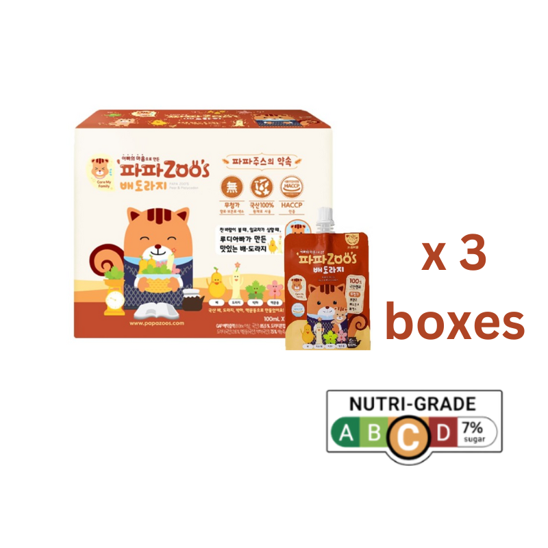 Freshbell Papazoo's Pear & Platycodon Juice 30 x 100ml (For Cough) 9M+ (Expiry 31-03-2026)