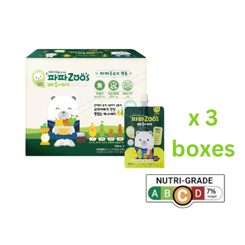 Freshbell Papazoo's Pear & Luffa Cylindrica Juice 30 x 100ml (For Cold) 9M+ (Expiry 26-03-2026)