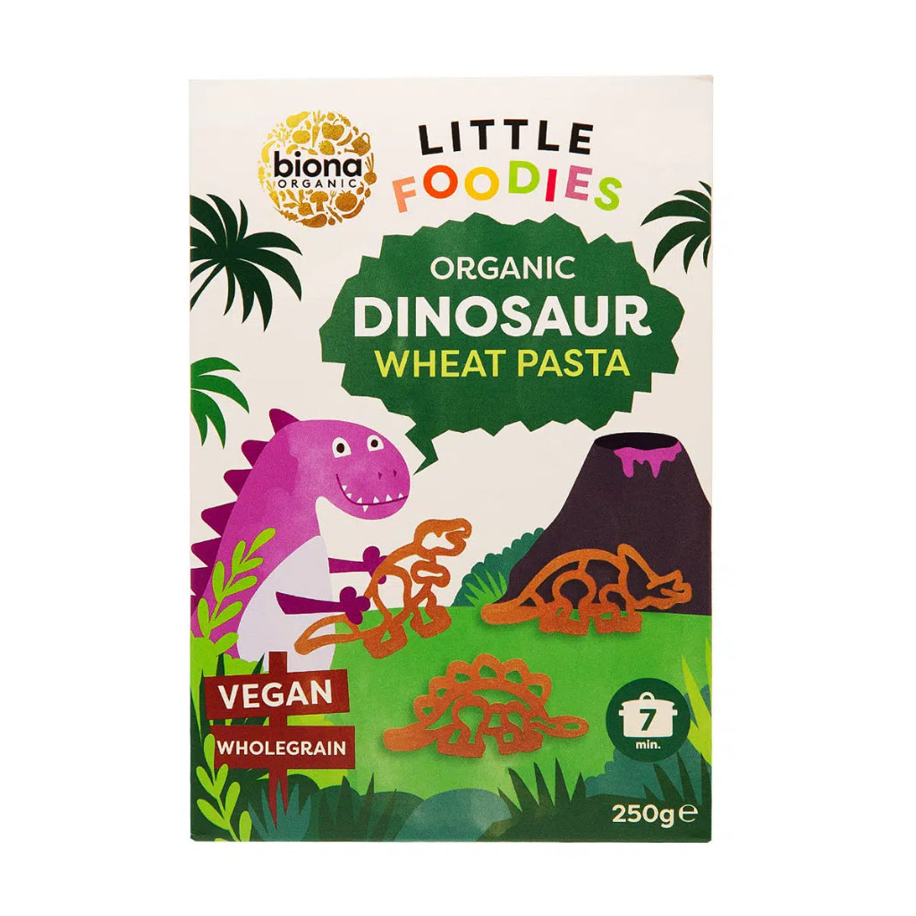 Biona Organic Little Foodies Organic Dinosaur Wheat Pasta / 12M+