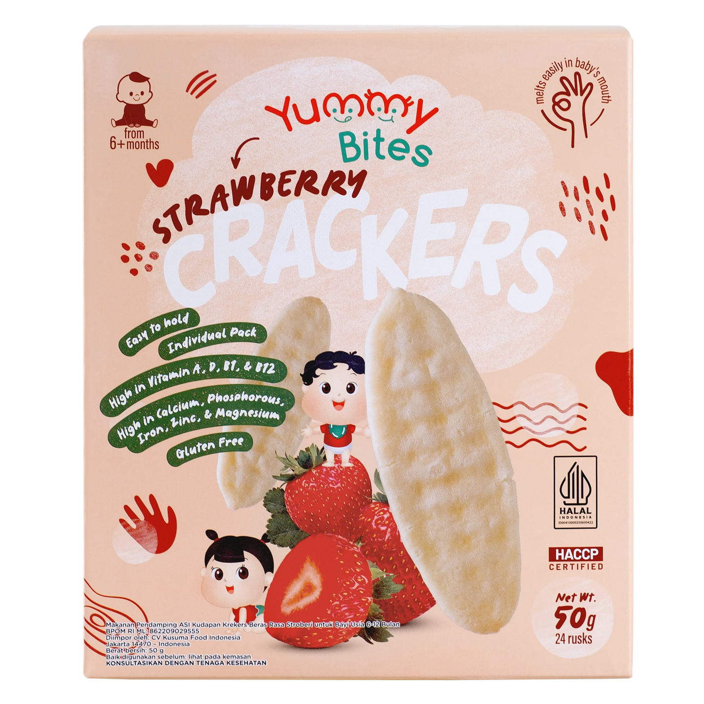 Yummy Bites - Strawberry Baby Rice Rusks 6M+