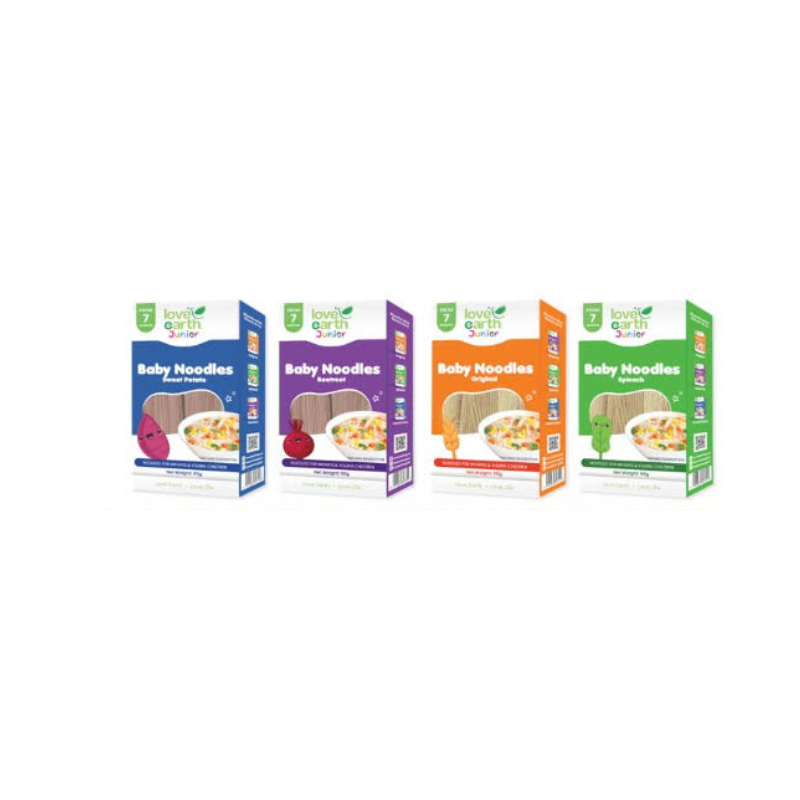 Love Earth Junior Organic Baby Noodles - Beetroot 7M+ (Expiry 16-12-2027)