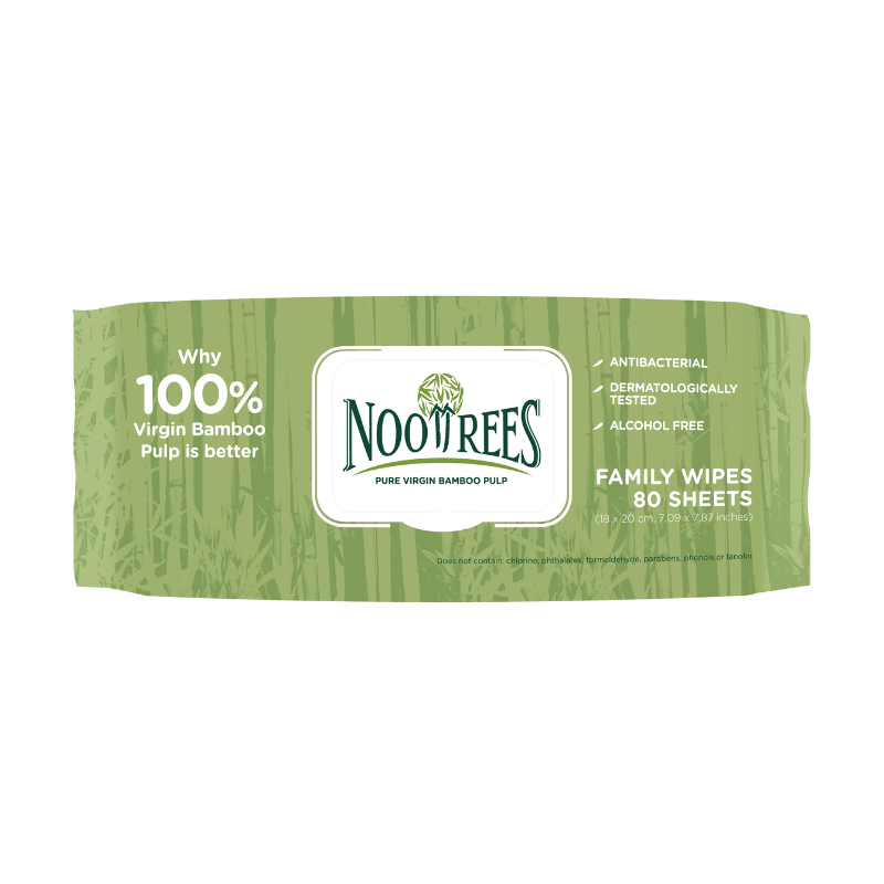 NooTrees Bamboo Family Wipes 80 sheets (Expiry 09-03-2026)