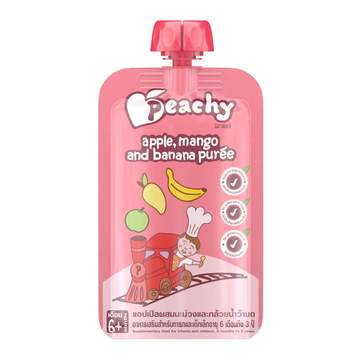 Peachy Apple, Mango, Banana Puree Pouch 6M+ (Expiry 24-04-2024)