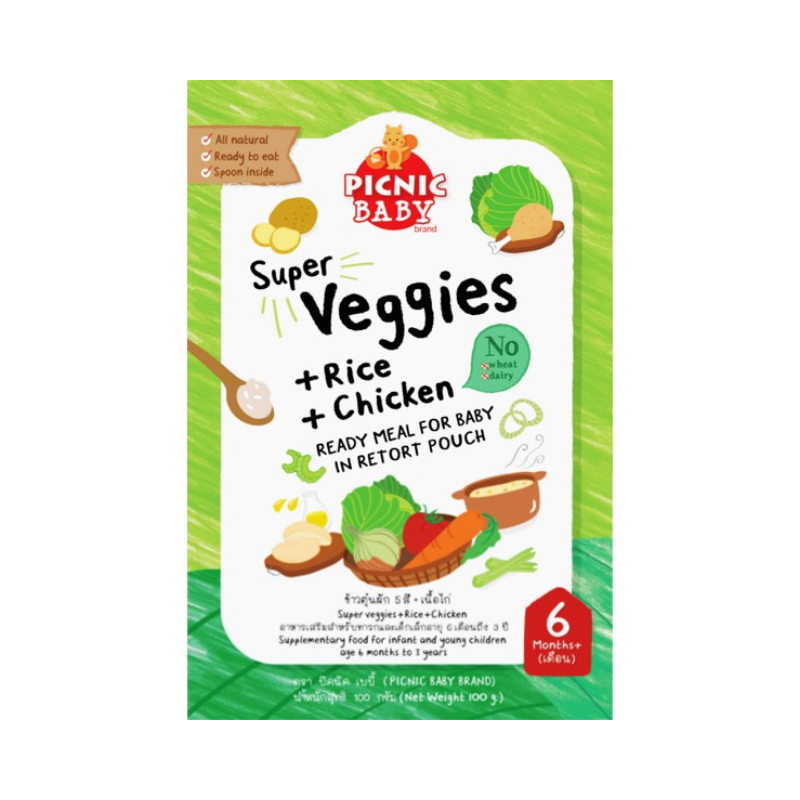 Picnic Baby Instant Meal - Veggies, Rice, Chicken 6M+ (Expiry 06-01-2026)