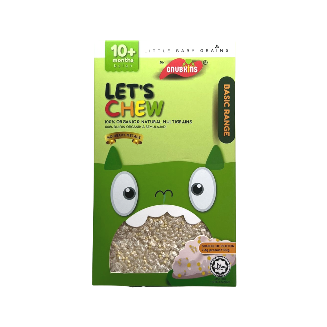 Gnubkins (Little Baby Grains) Formulated Baby Rice Grains - Let's Chew 10M+ (Expiry 30-04-2026)