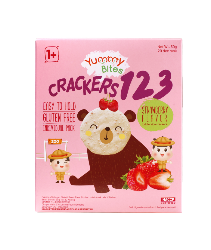 Yummy Bites Baby Crackers 123 - Strawberry 12M+