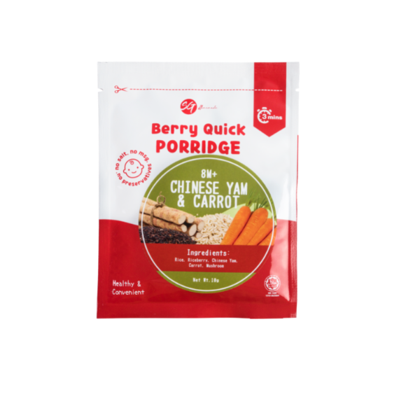 SG Homemade Berry Quick Porridge Chinese Yam & Carrot 8M+ (Expiry 22-07-2027)