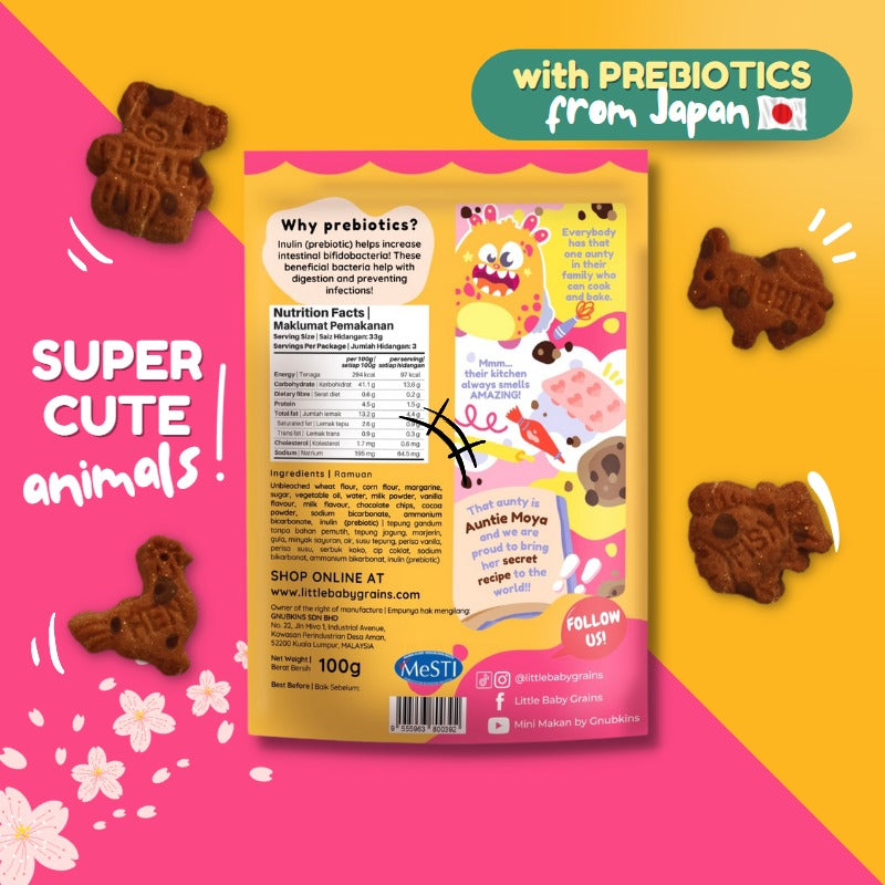 Gnubkins (Little Baby Grains) Double Choc Chip Cookies with Prebiotics 12M+ (Expiry 22-01-2026)