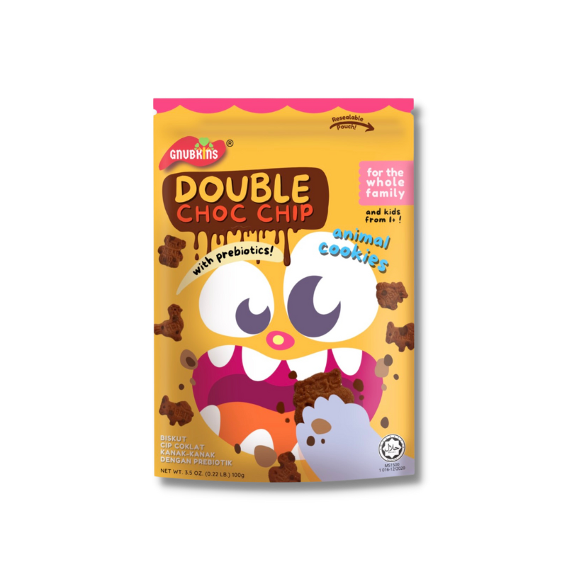Gnubkins (Little Baby Grains) Double Choc Chip Cookies with Prebiotics 12M+ (Expiry 22-01-2026)