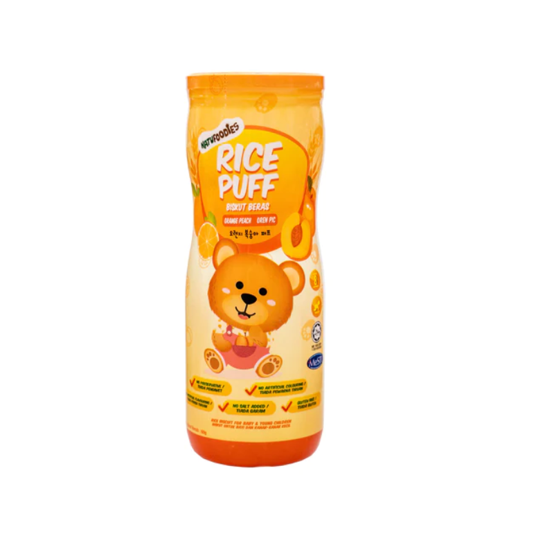 Natufoodies Rice Puffs - Orange Peach 8M+ (Expiry 05-12-2025)