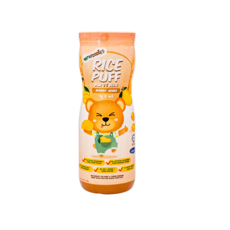 Natufoodies Rice Puffs - Mango 8M+ (Expiry 06-12-2025)