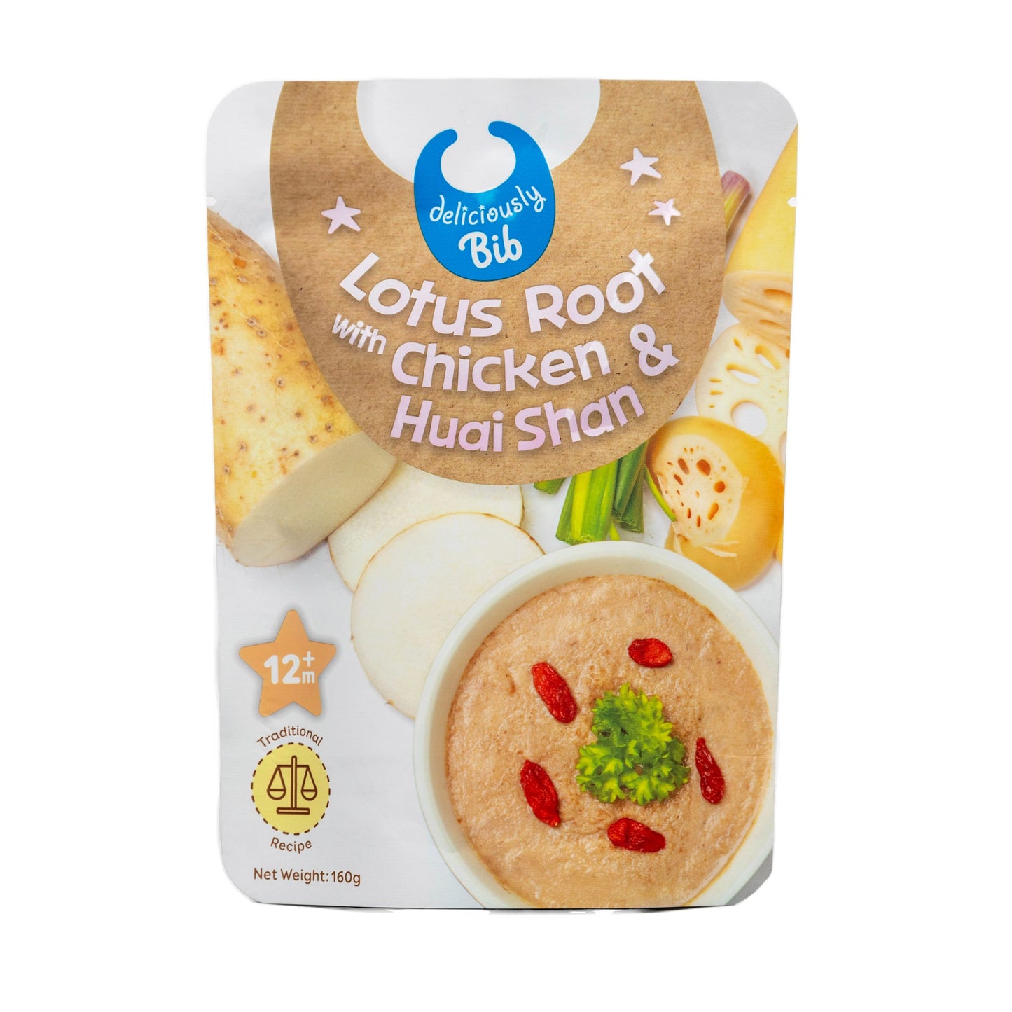 Deliciously Bib Baby Stew Instant Meal - Lotus Root with Chicken & Huai Shan 12M+ (Expiry 15-10-2025)