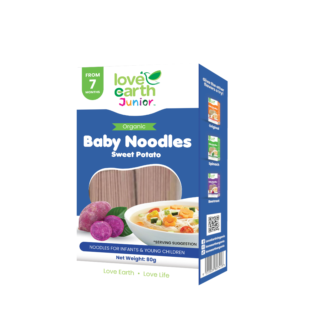 Love Earth Junior Organic Baby Noodles - Sweet Potato 7M+ (Expiry 16-12-2027)