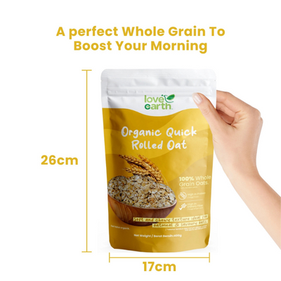 Love Earth Organic Quick Rolled Oat 7M+ & Family (Expiry 18-07-2026)
