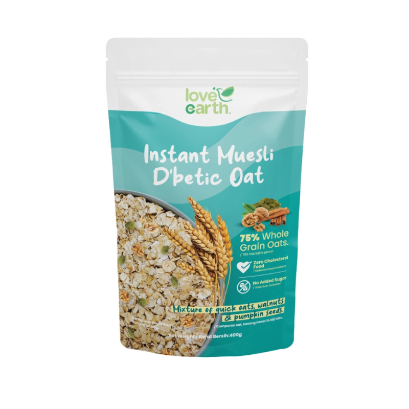Love Earth Instant Muesli D'Betic Oat 400g (Expiry 25-07-2026)