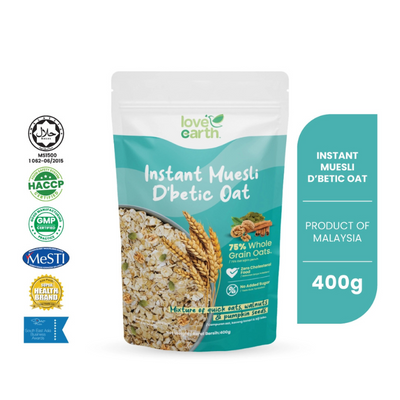 Love Earth Instant Muesli D'Betic Oat 400g (Expiry 25-07-2026)