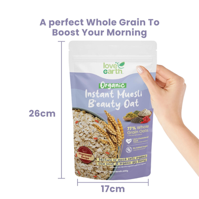 Love Earth Instant Organic Muesli B'eauty Oat 400g (Expiry 30-01-2027)