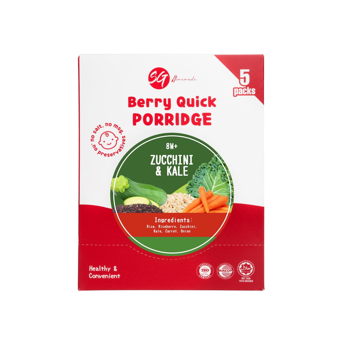 SG Homemade Berry Quick Porridge Zucchini 10g x 5packs / 8M+ (Expiry 12-07-2026)