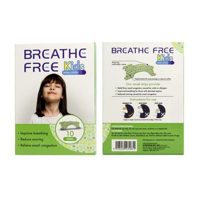 Breathe Free Nasal Strips - Kids 10 pcs - 5Y+ (Expiry 31-07-2026)