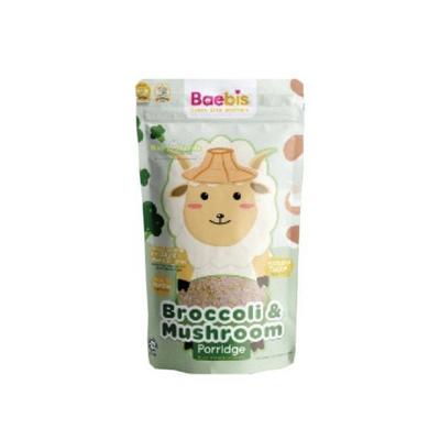 Baebis Porridge Broccoli & Mushroom (43g x 4) - 7M+ (Expiry 24-07-2025)