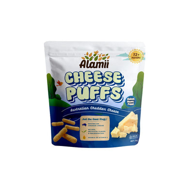 Alamii Australian Cheddar Cheese Puffs 12M+ (Expiry 04-07-2024)