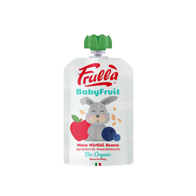 Frulla Organic Baby Fruit Puree - Apple Blueberry Oat 6M+ (Expiry 29-12-2024)