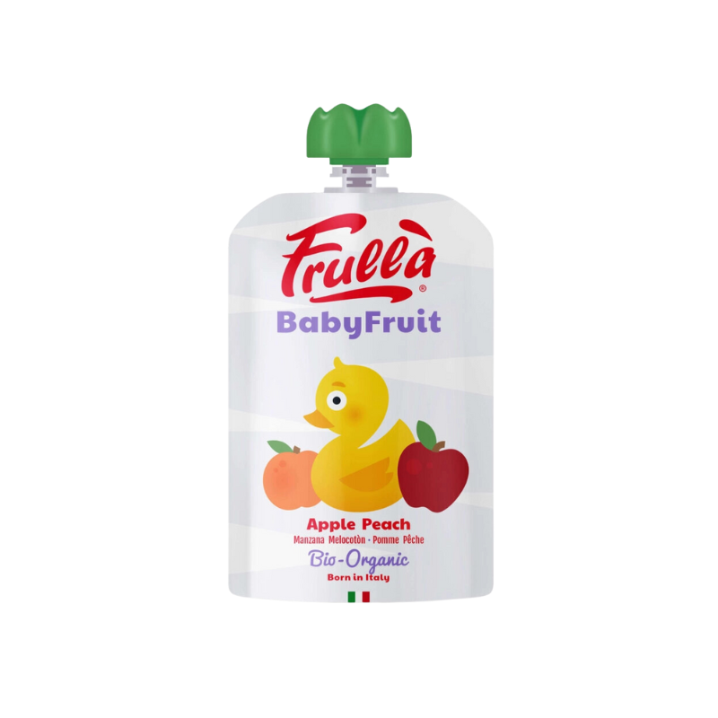 Frulla Organic Baby Fruit Puree - Apple Peach 6M+ (Expiry 12-09-2024)