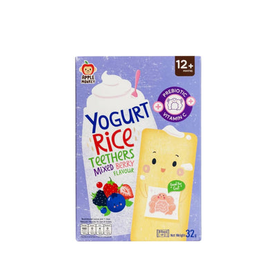Apple Monkey Yogurt RIce Teethers - Mixed Berry Flavour - 12M+ (Expiry 22-05-2025)