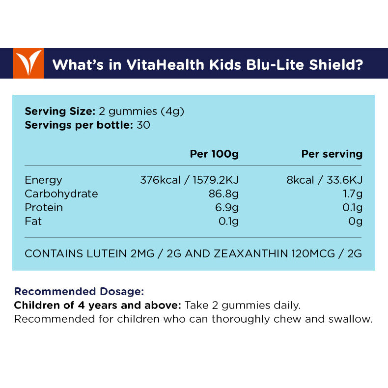 Vitahealth Kids Blu-Lite Shield Gummies > 4Y+ (Expiry 08-12-2024)