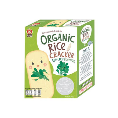 Apple Monkey Organic Rice Cracker - Spinach 8M+ (Expiry 01-03-2025)