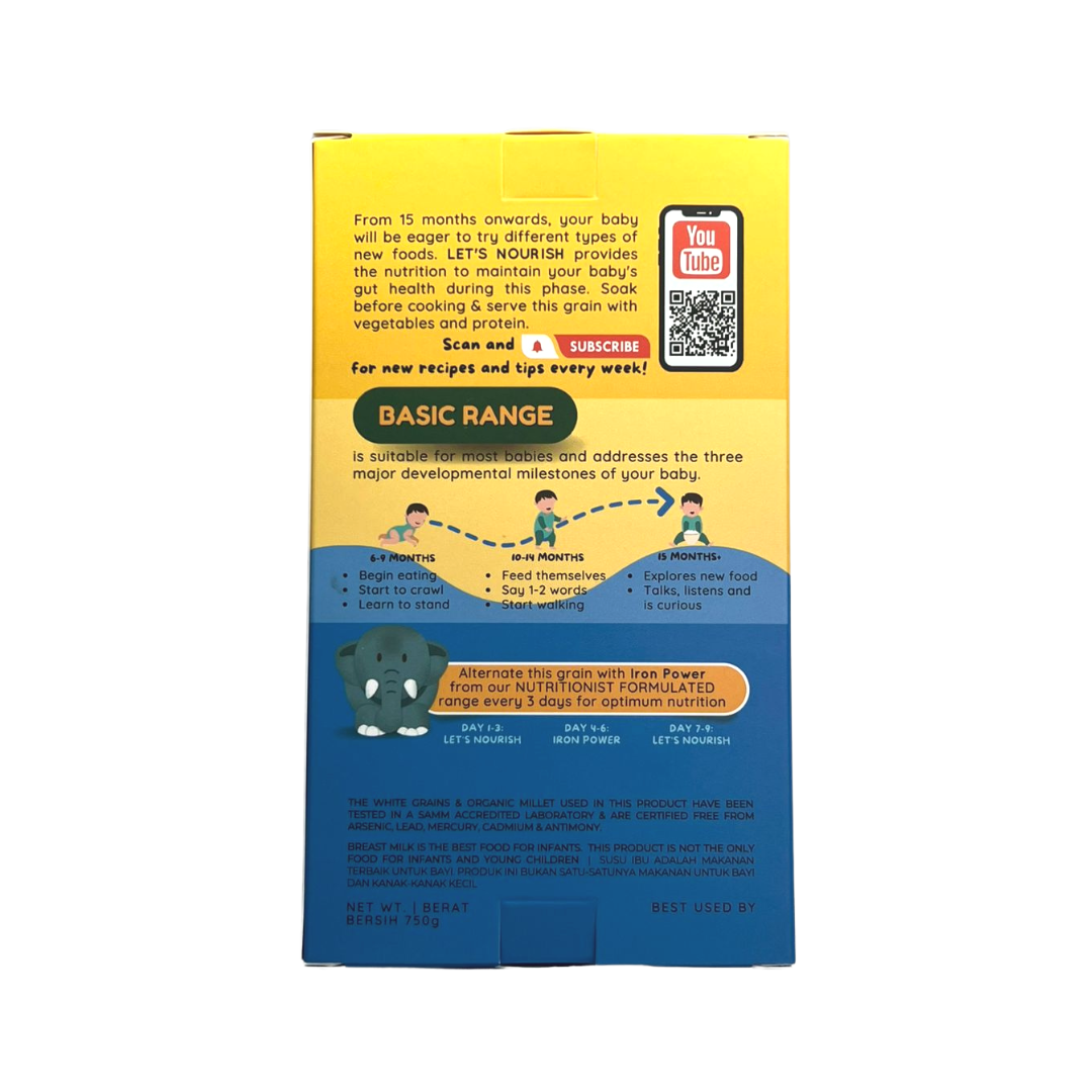 Gnubkins (Little Baby Grains) Formulated Baby Rice Grains - Let's Nourish 15M+ (Expiry 30-08-2025)