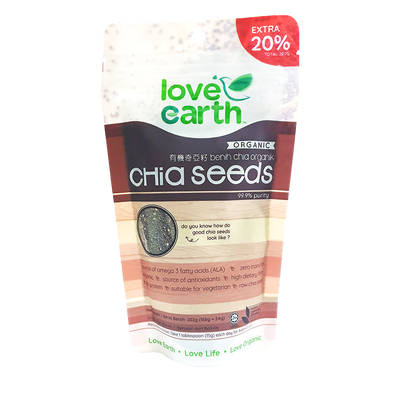 Love Earth Organic Chia Seed in Zippable Pouch 8M+