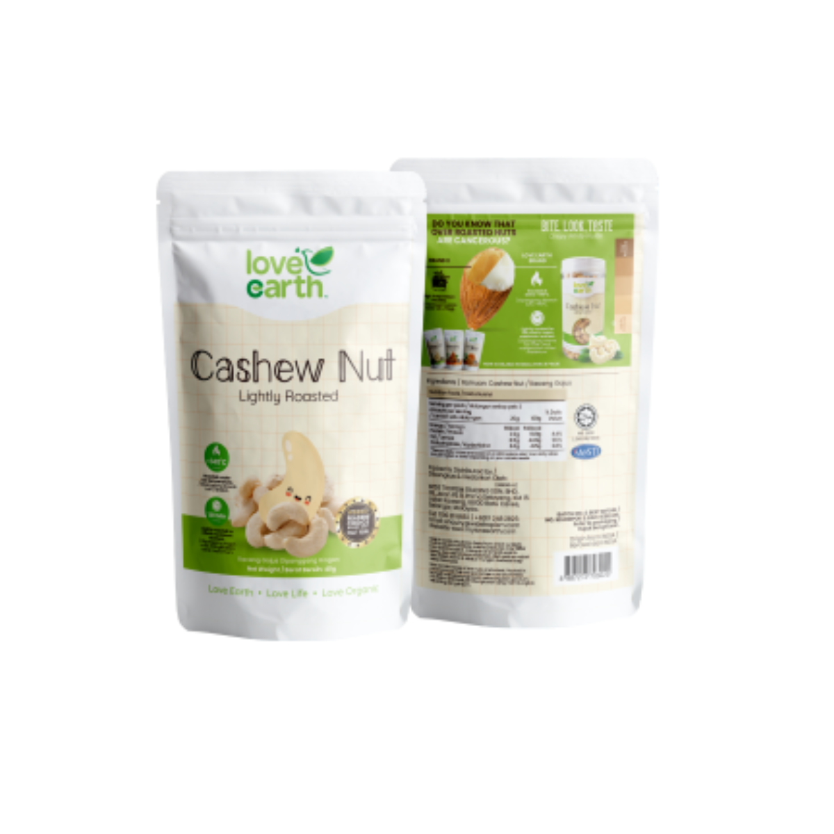 Love Earth Lightly Roasted Unsalted Cashew Nut 6M+ & Family