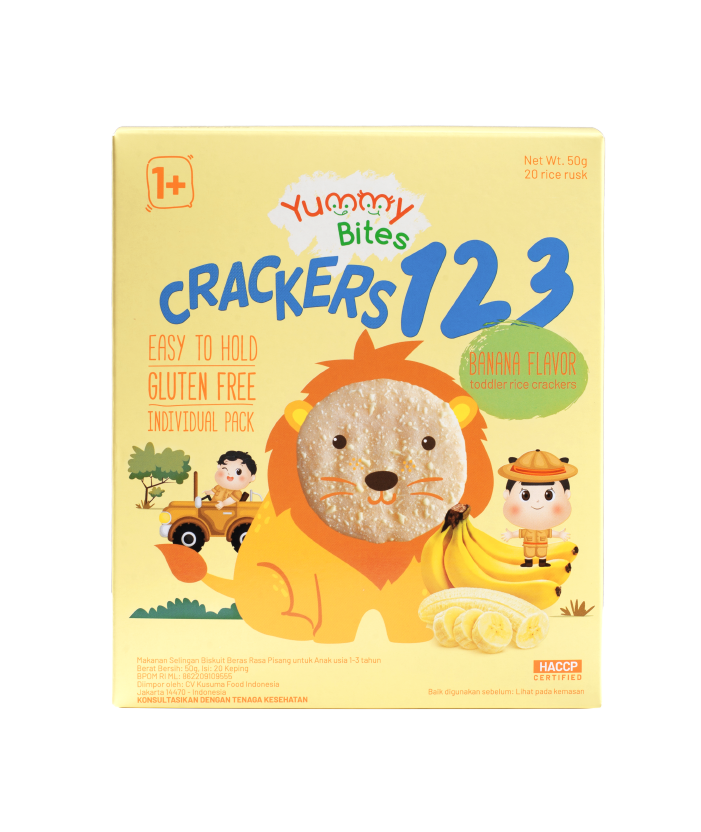Yummy Bites Crackers 123 - Banana 12M+ (Expiry 01-10-2024)