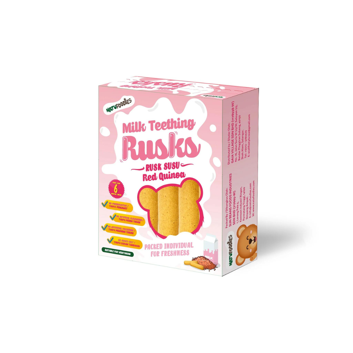 Natufoodies Milk Teething Rusk - Quinoa 6M+